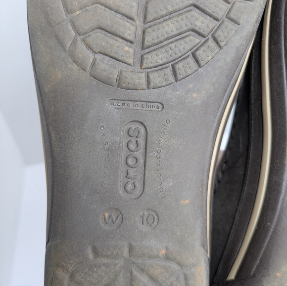 Crocs Brown Sandal Mary Jane Flats 10 Women - Picture 7 of 7